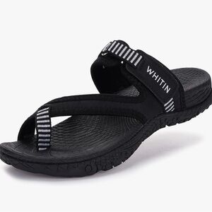 NWOT WHITIN Women's Toe Thong Sandal Beach Outdoor Flip Flop Arch Support Black